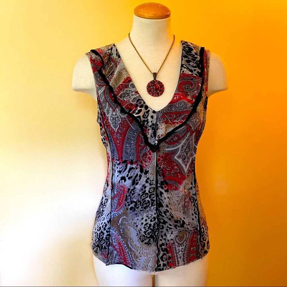Vintage Y2K boho tank top. Made in Montreal!